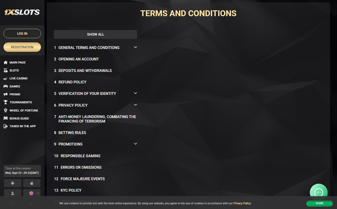 Know Your Customer policy in the 1xSlots rules